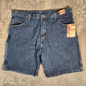 Wrangler Carpenter Jean Shorts‎ Men's 42X10 Reg Blue Denim Cotton Jorts 64WC2DI